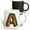 Multicolor, variant on 3drose, Cute Red and Green Christmas Plaid Monogram Initial A, 11oz Two-tone Blue Mug