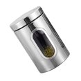 thumbnail image 3 of Kitchen Canister Stainless Steel Grain Storage Container Visible Tea Coffee Jar with Lid  Silver, 3 of 10
