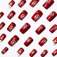 thumbnail image 5 of Christmas Press on Nails 24Pcs, Finished Wearable Spooky Fake Nails Set, Reusable False Nails for Holiday Party Daily Wear Women Girls, Christmas Nail Art, 5 of 5