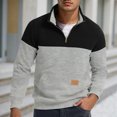 thumbnail image 2 of Curuila Mens Sweatshirt Half Zip Long Sleeve Color Block Stand Collar Pullover Sweatshirts Everyday Wear Comfort Pullover Tops Size L, 2 of 8