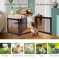 thumbnail image 6 of Demi Bonn 24"H 3 Panel Freestanding Pet Gate Wood Folding Dog Fence for Doorways, Stairs Step Over Divider for Dogs and Puppies, Brown, 6 of 8