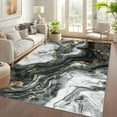 thumbnail image 3 of Washable Area Rug 8x10 Modern Abstract Accent Carpet, Non-Slip TPR Backing, Ultra Soft Low Pile Pearl Velvet, for Bedroom Living Room Kitchen, 3 of 8
