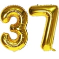 thumbnail image 1 of Número de globo EBAIJQUO 37 dorado de 37 pulgadas para decoración de fiestas, 1 of 6