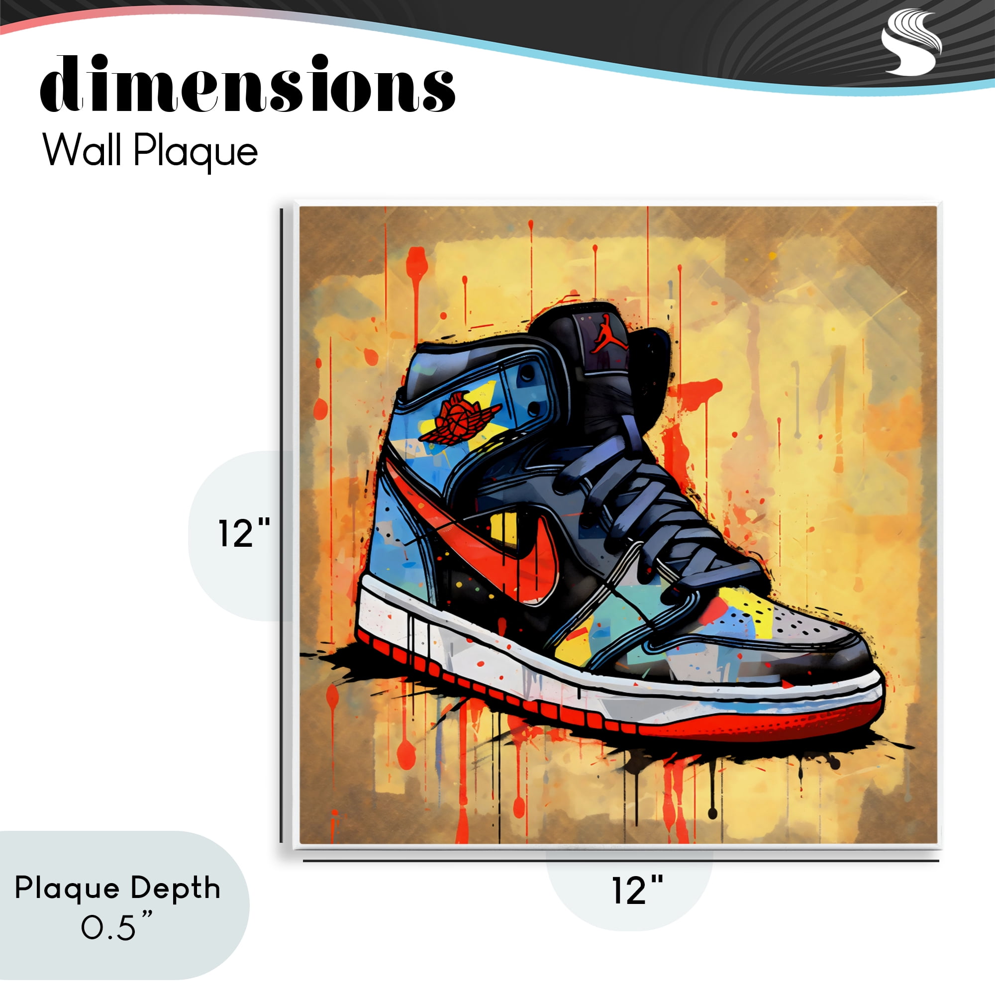 Stupell Industries Sporty Sneaker Drips Wall Plaque Art, design by Creative Studio