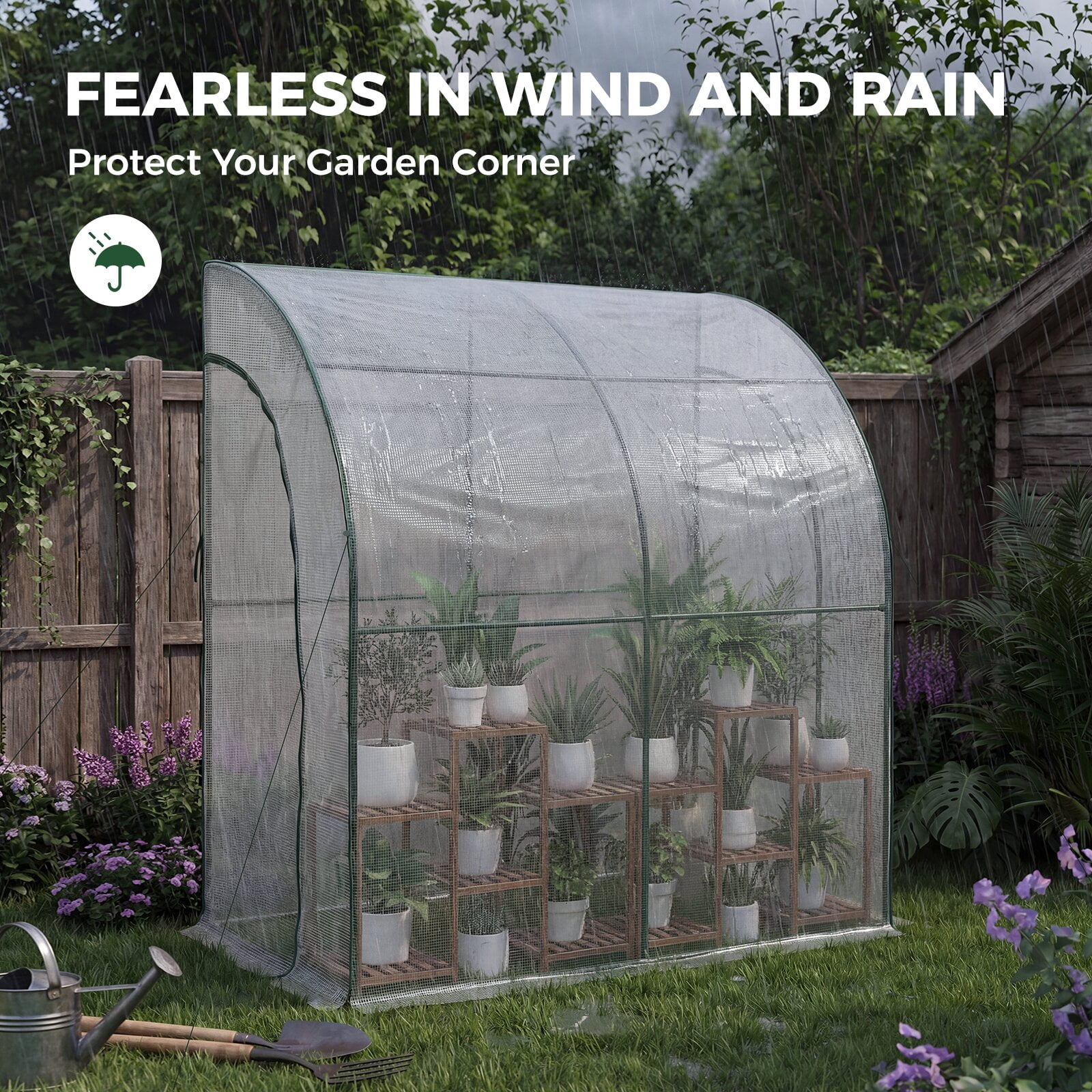 GENTINGBRO Walk-in Tunnel Greenhouse, Portable Heavy Duty Plant Hot House, UV Protected Outdoor Gardening Green House for Backyard, Patio to Grow Vegetables, Flowers, Herbs