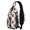 Football Icon Brown Pattern, variant on Football Icon Brown Pattern Sling Backpack, Travel Shoulder Pack with Earphone Port, Multi Pocket Design Gift Ideas for Hiking Cycling Walking