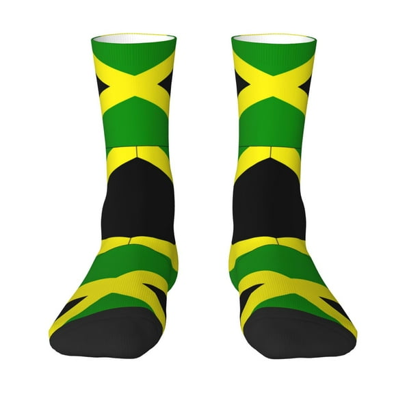 Women Colorful Crew Socks Jamaican Flag Novelty Fun Socks For Mens