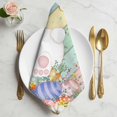 thumbnail image 2 of Easter Cloth Napkins, Spring Rabbit Ears Foot Eggs Floral Wooden Grain Washable and Reusable Dinner Napkins Set of 6, Table Napkin for Kitchen Party Birthday Wedding Hotel Housewarming 20"x20", 2 of 9