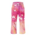 thumbnail image 4 of kaondbfi Women's Gradient Pants Waist Textured Bubble Crinkle Casual Pants with Pockets Lightweight Summer Trousers for Beach and Daily Wear, 4 of 5