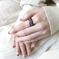 thumbnail image 5 of Womens Black Ring Anillo Para Mujer Stainless Steel Ring with AAA Grade CZ in Clear Capua, 5 of 5