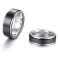 thumbnail image 6 of Double Layered Wedding Spinner Rings for Women Men Stainless Steel Couple Bands, 6 of 8