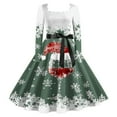 thumbnail image 1 of Wyzesi Robes de Soirée Noël Robe de Thé Classique pour Femmes Robe à Manches Longues avec Ceinture Robe Évasée Robes de Fête Pyjamas de Noël Costume, 1 of 2
