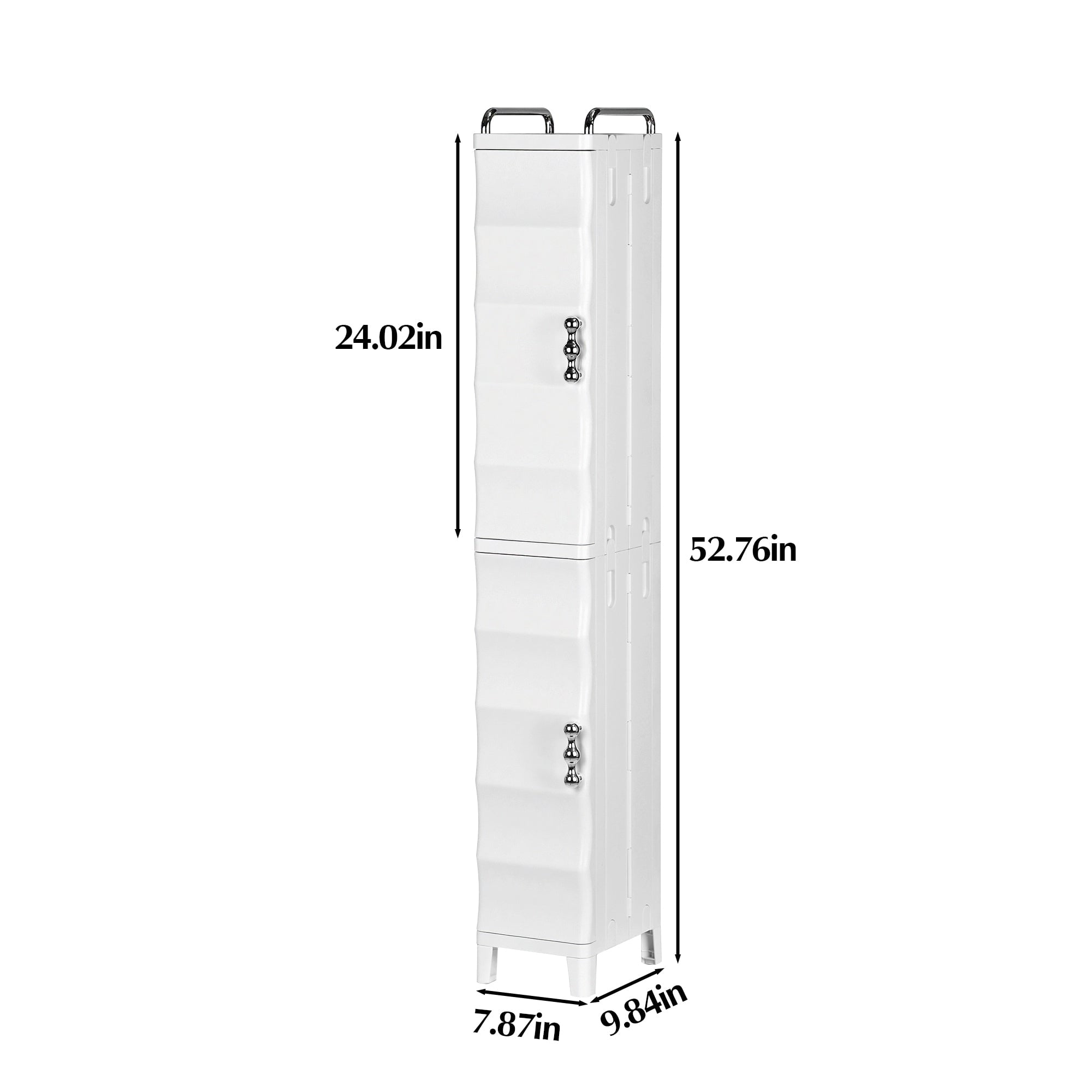 VECELO High Narrow Bathroom Storage Cabinet with Adjustable Shelves, 52.76” H Slim Freestanding Foldable Cabinet with Door, for Small Spaces, Kitchen, White