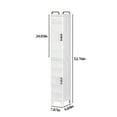 thumbnail image 3 of VECELO High Narrow Bathroom Storage Cabinet with Adjustable Shelves, 52.76” H Slim Freestanding Foldable Cabinet with Door, for Small Spaces, Kitchen, White, 3 of 10