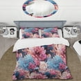 thumbnail image 2 of Designart "Blooming Flowers In Purple And Pink" Floral Bedding Covert Set - Cottage Bed Set With 2 Shams, 2 of 5