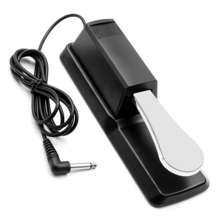 Emlimny Sustain Pedal Universal for Piano Midi Electronic keyboards with Polarity Switch, 1/4'' Input Plug