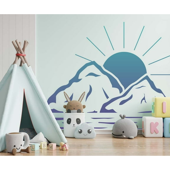 Sunrise over the Mountains Stencil - Art and Wall Stencil (6"x5")