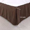 thumbnail image 4 of Unique Bargains Solid Pleated Ruffle Bed Skirt 14" Drop Pale Brown King, 4 of 8