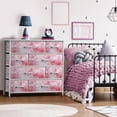 thumbnail image 4 of Sorbus Dresser for Kids Bedroom 8 Drawers - Storage Organizer Closet Furniture Chest for Girls & Boys, Nursery, Playroom, Clothes, Toys - Steel Frame, Wood Top, Fabric Bins (Tie-dye Pink), 4 of 7