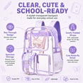 thumbnail image 2 of SANMADROLA Clear Backpack Butterfly Heavy Duty Transparent Bookbag Teen Girlish Cute Bag Large Capacity See Through Backpacks Stadium Approved Daypack for Middle School College Sport/Travel, 2 of 10
