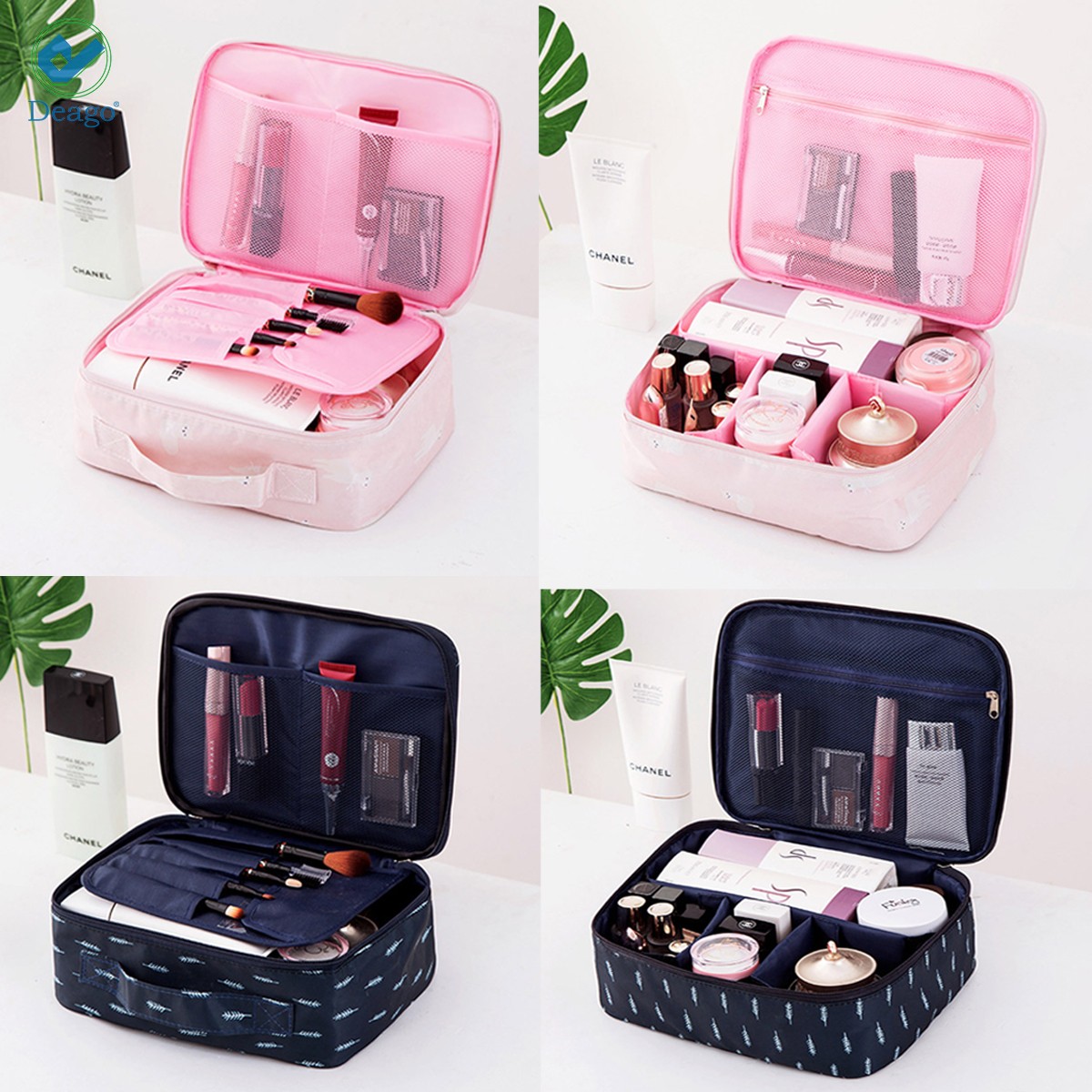 Wholesale Makeup Bag Organizer Travel Makeup Case Large Cosmetic Bag Train Case  Makeup Travel Storage Bag with Brush Holder - China Polyester Cosmetic Bag  and Makeup Bag price