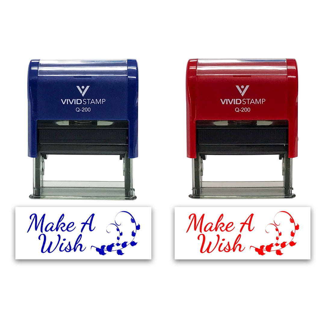 All Quality Make A Wish Self-Inking Rubber Stamp Self-Inking Rubber Stamp | Family & Friends | Novelty Homely Stamps (Black Ink) - Q-200