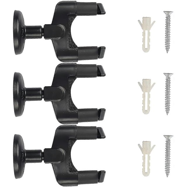 3 Pack Guitar Wall Mount, Hard Lock Guitar Wall Mount With Wall Cushion_cc