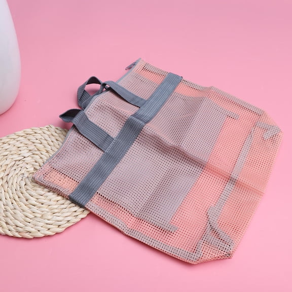 Soimiss Mesh Zippered Pouch Mesh Beach Tote Bag Large-capacity Nylon 1Pcs for Women Grocery