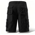 thumbnail image 6 of LEKWK Classic Cargo Shorts for Men Casual Summer Cotton Twill Relaxed Fit Outdoor Hiking Shorts with Flap Pockets Lightweight Work Everyday Wear Bottoms Black 34, 6 of 6