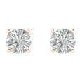 thumbnail image 3 of 1 ct Push-Back Stud Earrings for Women | 5mm Round Cut Moissanite | 18K Rose Gold, 3 of 5