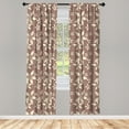 thumbnail image 4 of Ambesonne Floral Window Curtains, Pastel Spring Bouquet, Each 28" W x 84" L, Warm Taupe Pale Pink, 4 of 4