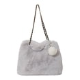 thumbnail image 1 of Bolso bandolera mullido para mujer con colgante bolso de compras versátil bolso de invierno para niñas, 1 of 9