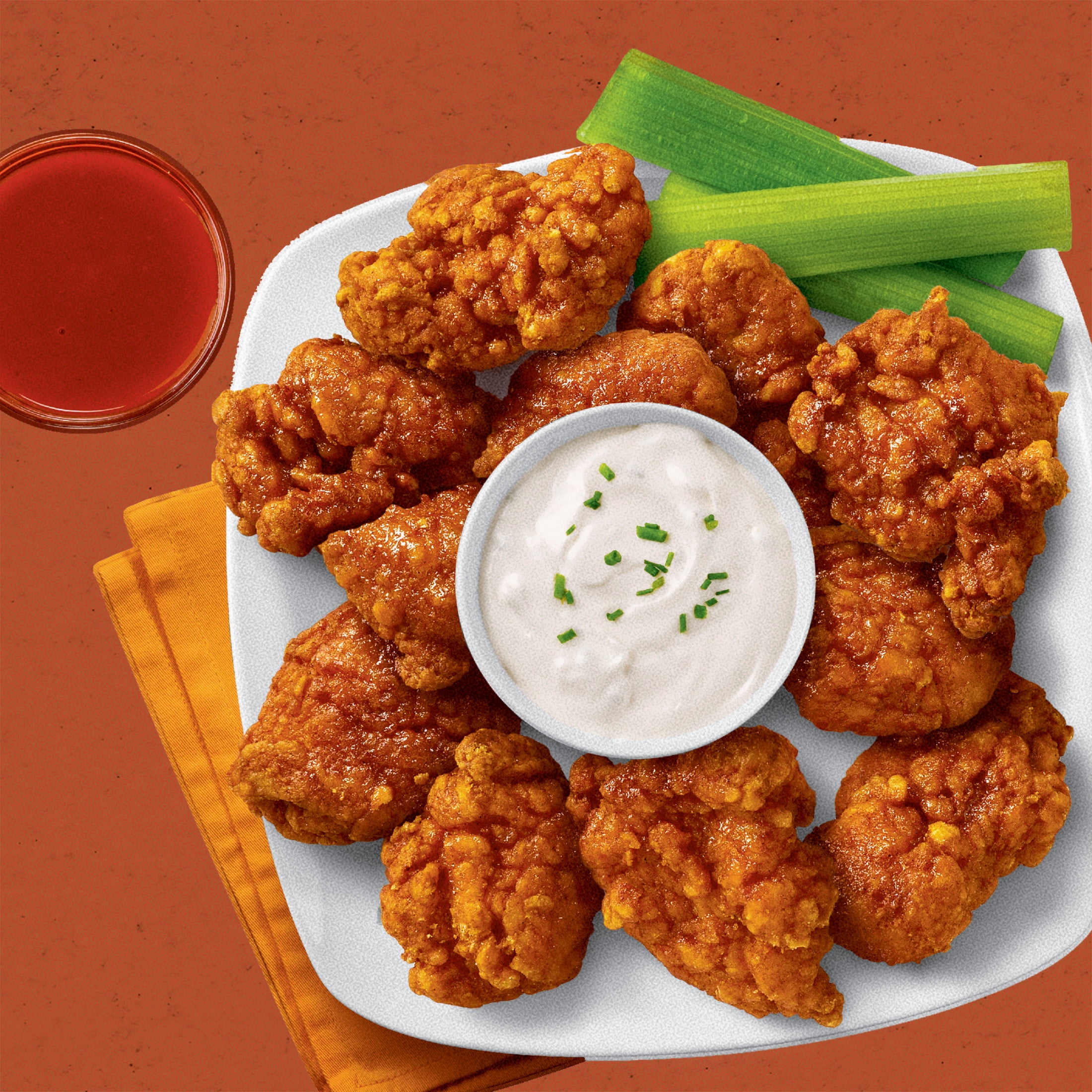 Great Value Buffalo Style Seasoned Boneless Fully Cooked Chicken Wyngz, 24 oz (Frozen)