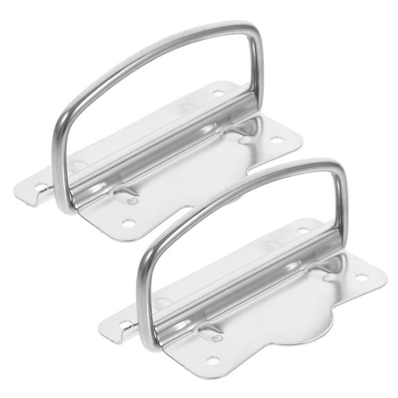 Hemoton 2pcs Stainless Steel Toolbox Case Chest Ring Pull Handle Heavy Duty Spray Paint Lifting Handle For Tool Chest Cabinets Drawers Handle Replacement
