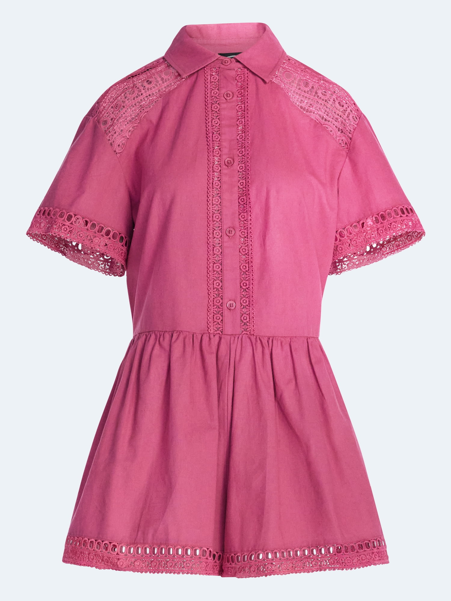 Scoop Women's Crochet Romper, Sizes XS-4XL