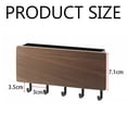 thumbnail image 5 of Organizador de llaves de pared de madera marrón con diseño japonés sin taladros y 5 ganchos para el hogar, 5 of 5