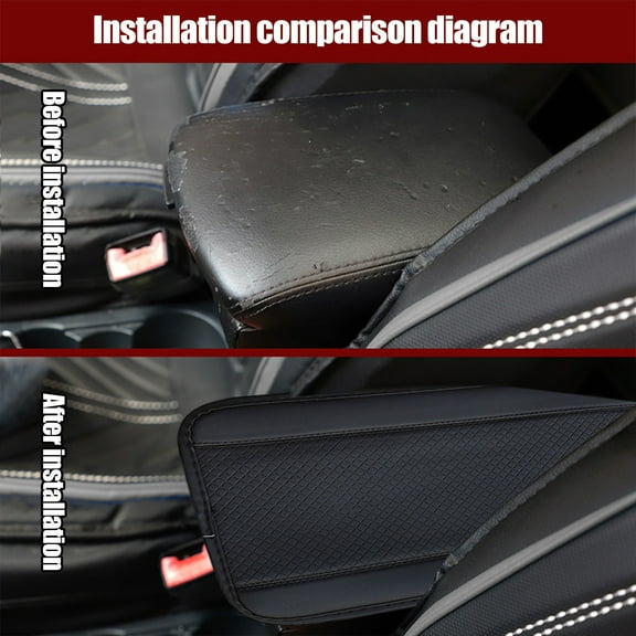 HBYJLZYG Car Accessories Car Armrest Storage Box Mat, Fiber Leather Car Center Console Cover, Car Armrest Seat Box Cover Accessories Interior Protection for Most Vehicle, Suv, Car