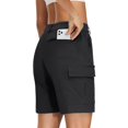 thumbnail image 6 of Women's 7" Quick Dry Hiking Cargo Shorts Water-resistant Lightweight Golf Athlectic Casual Shorts with 5 Pockets Black 2XL, 6 of 9