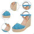 thumbnail image 6 of YLYL Espadrilles Sandals for Women Closed Toe Platform Wedge Heel Ankle Strap Dressy Casual Summer Shoes, 6 of 6