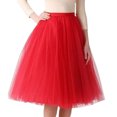 thumbnail image 3 of DHFJKG Womens Skirts Tutu Pleated Knee Length Ball Gown Mesh Skirt Petticoat Solid Color Carnival Soft Skirt, 3 of 3