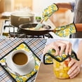 thumbnail image 4 of Yellow Lemon Fruit Slices White Pattern Kitchen Oven Mitt and Pot Holder Sets 2 Pcs for Baking, Cooking and Grilling, Heat Resistant Up To 392 °F, 4 of 7