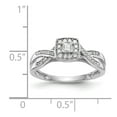 thumbnail image 7 of 14K White Gold Ring Band Engagement Diamond Square Round, Size 8, 7 of 7
