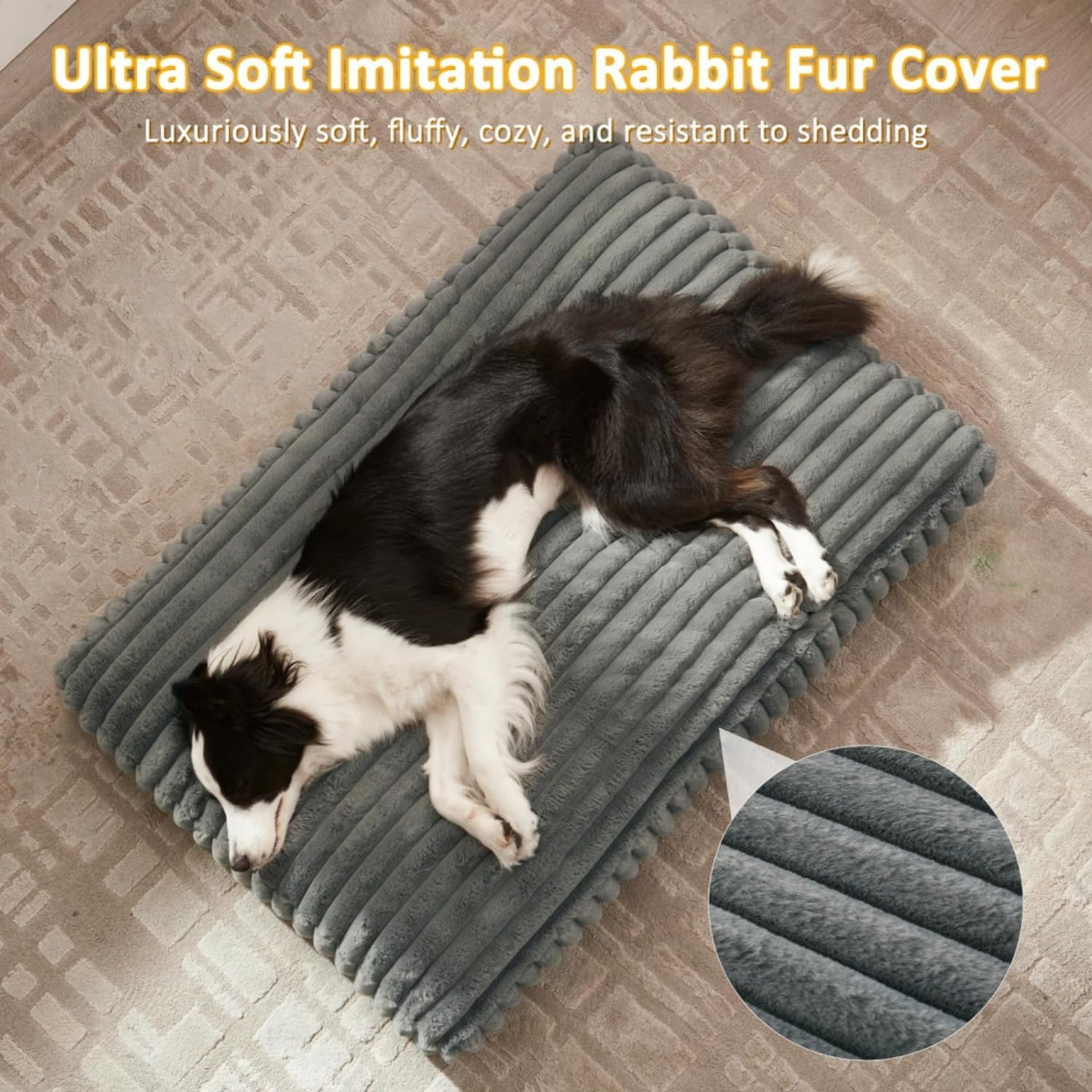 Katieovy Orthopedic Dog Bed for Large Dogs,40*30 inch Large Dog Beds,Washable Dog Beds with Non-Slip Bottom,Dark Gray