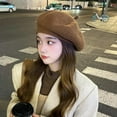 thumbnail image 7 of Knitted Berets for Women French Beret Hats for Women Trendy Painter Cap Beanies Warm Fall Winter Hat Tea Party, 7 of 7