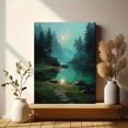 thumbnail image 6 of Moody Moon Antique Forest Landscape Canvas Print, Dark Academia Rustic Vintage Nature Wall Decor, 6 of 8