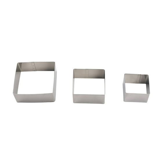 FRCOLOR  3 Pcs Stainless Steel Cookie Cutter Square Decorating Baking