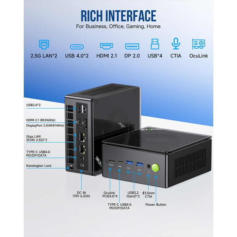 Free Shipping! GMKtec Mini Gaming PC, AMD Ryzen 7 8845HS, 32GB