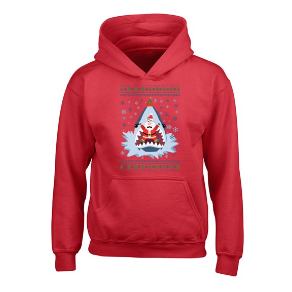 Awkward Styles Christmas Hoodies for Kids Youth Xmas Santa in Shark Sweatshirt