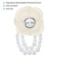 thumbnail image 3 of Uxcell Fabric Camellia Flower Brooch Elegant Pearl Tassel Pin Floral Corsage Bracelet Dual Use for Women, White, 3 of 7