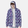 thumbnail image 2 of Balery Skull Purple Flower Sudadera ligera de manga larga con capucha y protección solar UPF 50+ para hombre y mujer, ideal para pesca y running-Large, 2 of 7